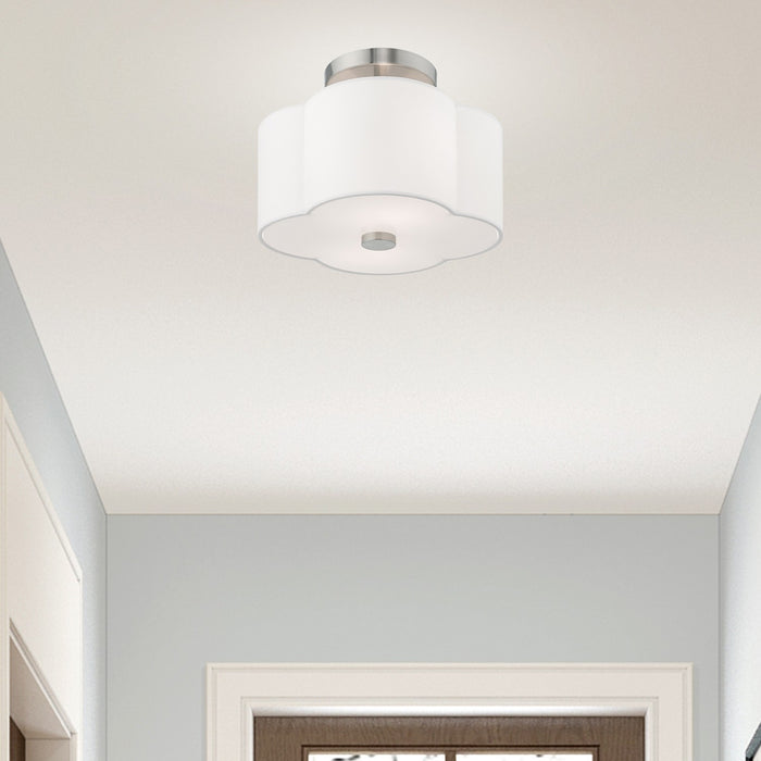Livex Lighting - 52151-91 - Two Light Ceiling Mount - Chelsea - Brushed Nickel