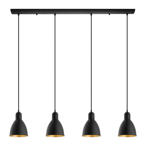 Eglo USA - 203445A - Four Light Pendant - Priddy - Black/Gold
