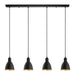 Eglo USA - 203445A - Four Light Pendant - Priddy - Black/Gold