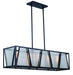 Vaxcel - H0224 - Five Light Linear Chandelier - Oslo - Black and Natural Brass