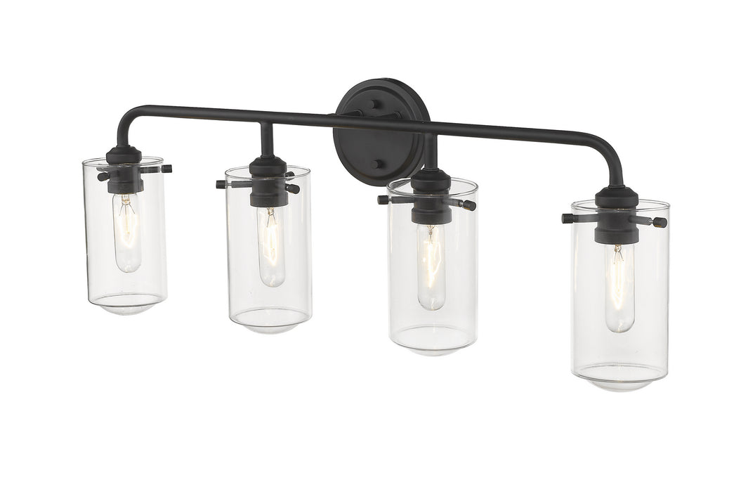 Z-Lite - 471-4V-MB - Four Light Vanity - Delaney - Matte Black