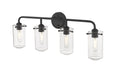 Z-Lite - 471-4V-MB - Four Light Vanity - Delaney - Matte Black