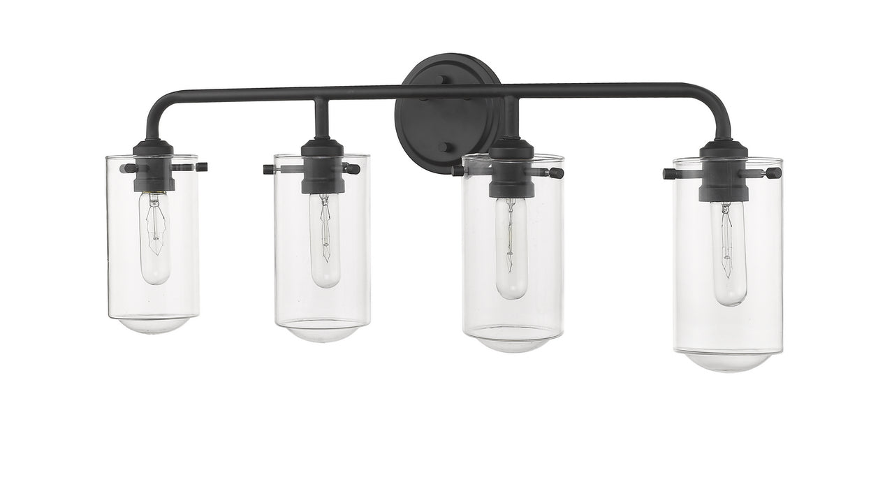 Z-Lite - 471-4V-MB - Four Light Vanity - Delaney - Matte Black