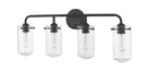 Z-Lite - 471-4V-MB - Four Light Vanity - Delaney - Matte Black