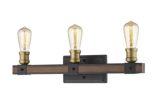 Kirkland Three Light Vanity Rustic Mahogany