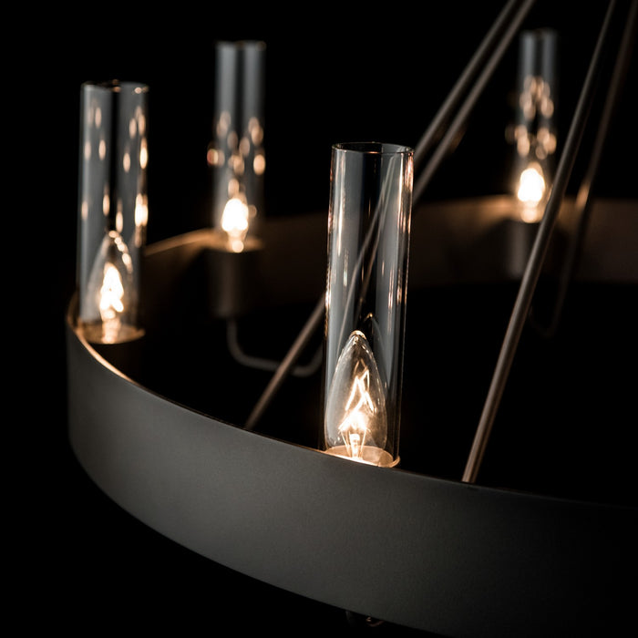 Hubbardton Forge - 105040-SKT-07-ZM0611 - Eight Light Chandelier - Banded - Dark Smoke