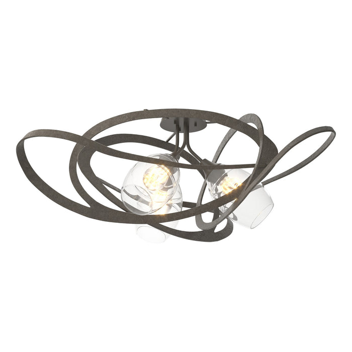Hubbardton Forge - 128720-SKT-07-ZM0621 - Three Light Semi-Flush Mount - Nest - Dark Smoke