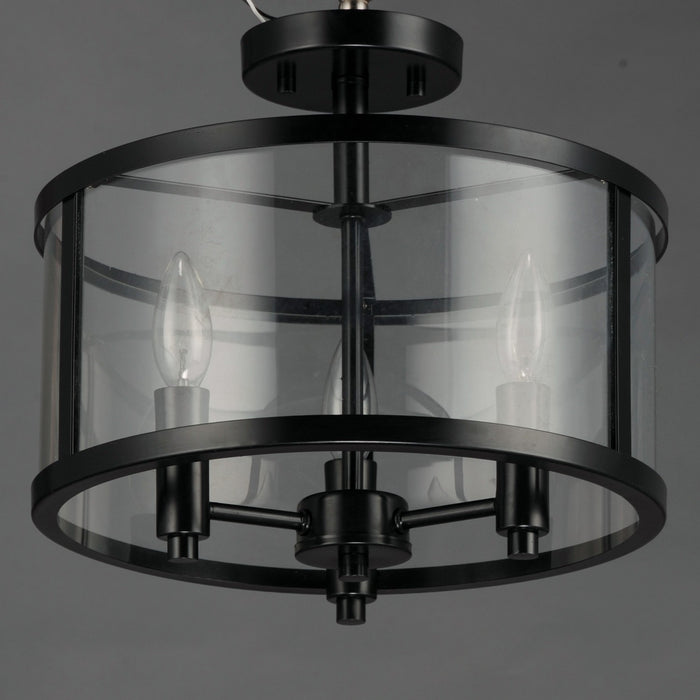 Maxim - 25250CLBK - Three Light Semi Flush Mount - Sentinel - Black
