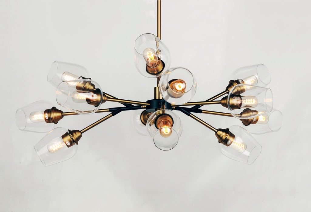 Maxim - 26347CLABBK - LED Chandelier - Savvy - Antique Brass / Black