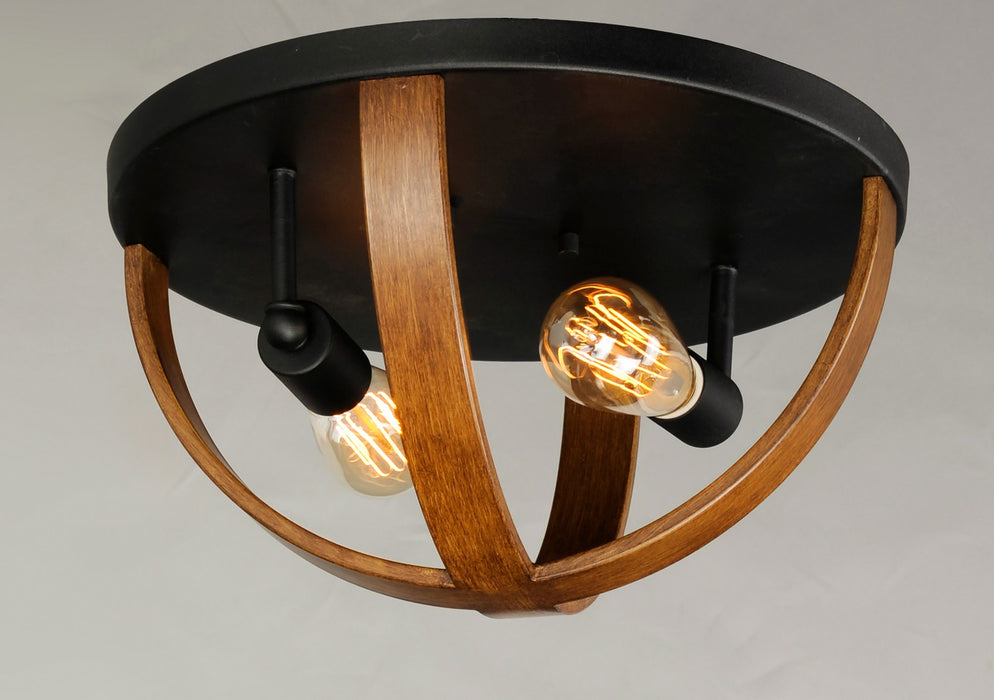 Maxim - 27570APBK - Two Light Flush Mount - Compass - Antique Pecan / Black
