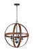 Maxim - 27574APBK - Four Light Pendant - Compass - Antique Pecan / Black
