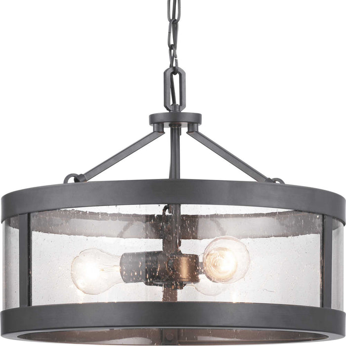 Progress Lighting - P350119-143 - Three Light Semi-Flush Convertible - Gresham - Graphite