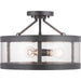 Progress Lighting - P350119-143 - Three Light Semi-Flush Convertible - Gresham - Graphite