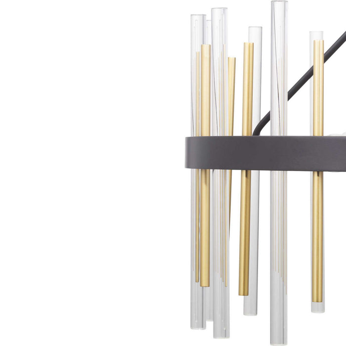 Progress Lighting - P400176-031 - Six Light Chandelier - Orrizo - Black