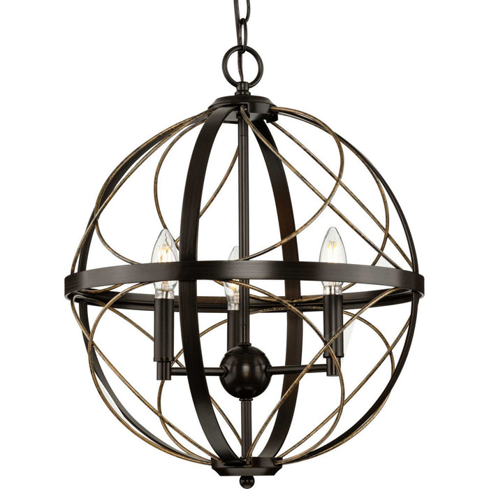 Progress Lighting - P500068-020 - Three Light Pendant - Brandywine - Antique Bronze