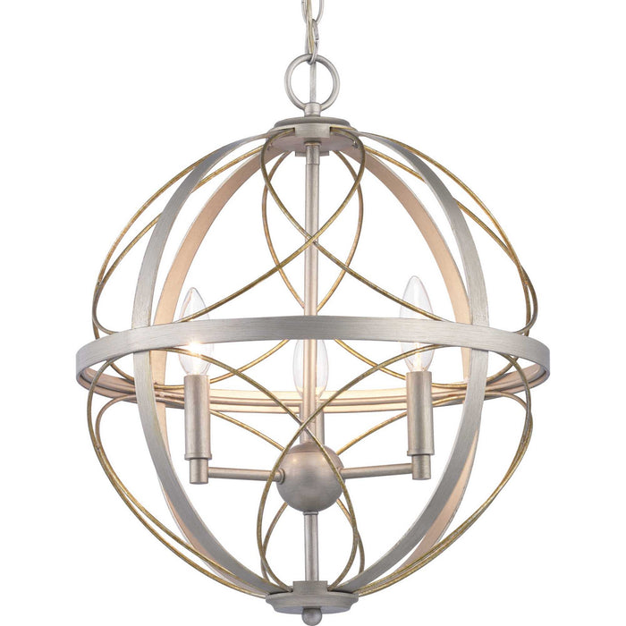 Progress Lighting - P500068-134 - Three Light Pendant - Brandywine - Silver Ridge