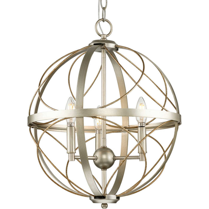Progress Lighting - P500068-134 - Three Light Pendant - Brandywine - Silver Ridge