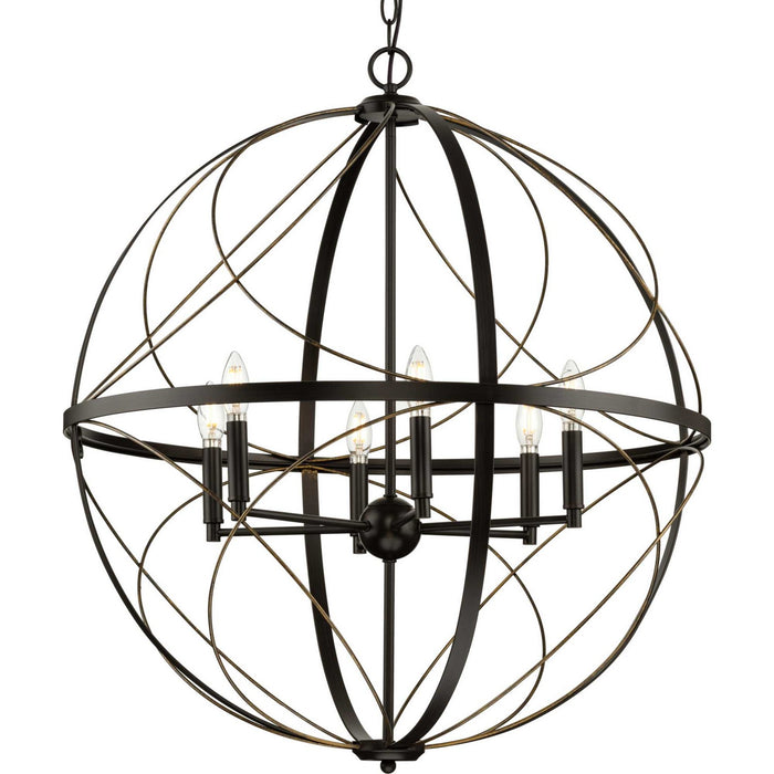 Progress Lighting - P500069-020 - Six Light Pendant - Brandywine - Antique Bronze