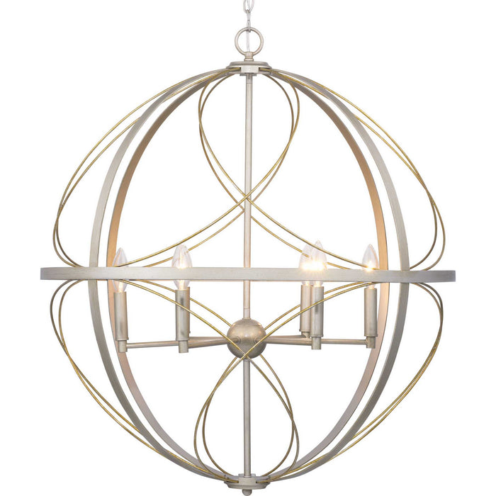 Progress Lighting - P500069-134 - Six Light Pendant - Brandywine - Silver Ridge