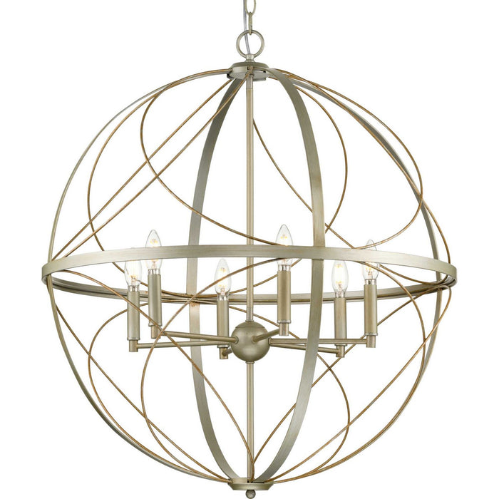 Progress Lighting - P500069-134 - Six Light Pendant - Brandywine - Silver Ridge
