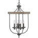 Progress Lighting - P500157-143 - Four Light Foyer Pendant - Gulliver - Graphite