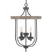 Progress Lighting - P500157-143 - Four Light Foyer Pendant - Gulliver - Graphite