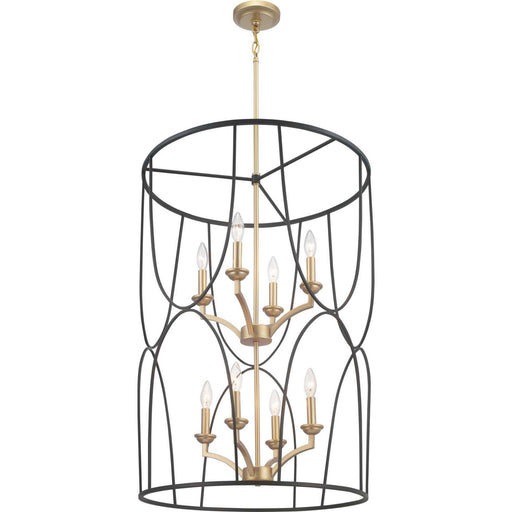 Progress Lighting - P500177-031 - Eight Light Foyer Pendant - Landree - Black