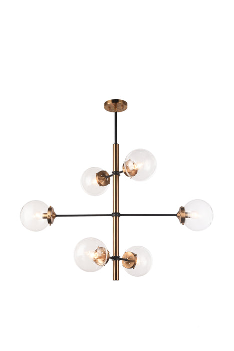Matteo Lighting - C78106AGCL - Six Light Chandelier - Enchant - Aged Gold Brass