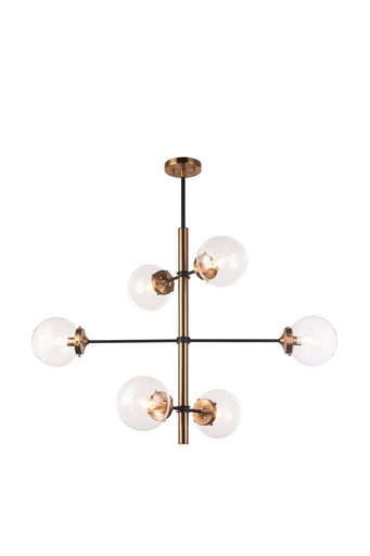 Enchant Six Light Chandelier Aged Gold Brass