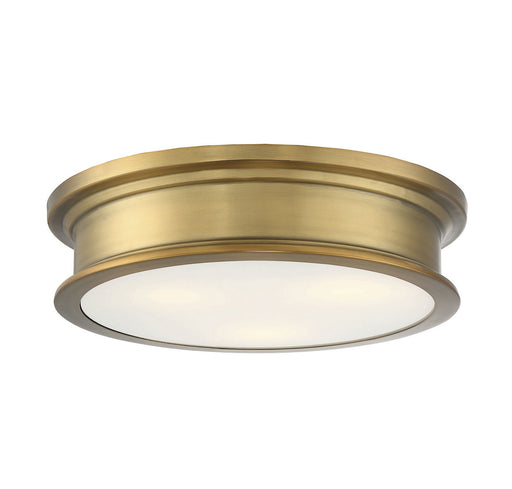 Watkins Three Light Flush Mount Warm Brass