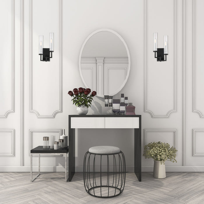 Savoy House - 9-2134-2-67 - Two Light Wall Sconce - Folsom - Matte Black with Polished Chrome