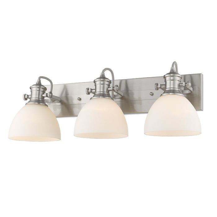 Golden - 3118-BA3 PW-OP - Three Light Bath Vanity - Hines - Pewter