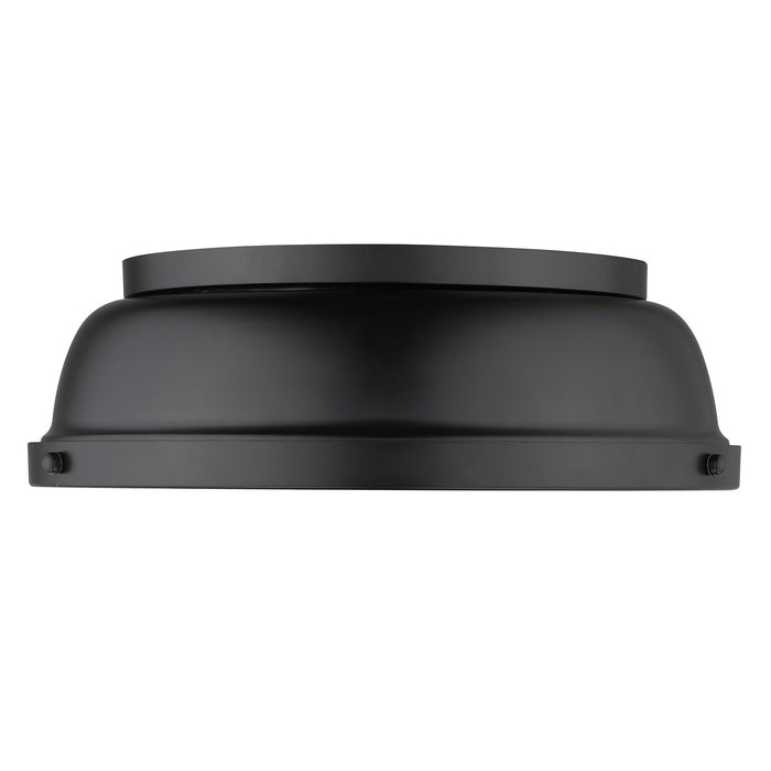 Golden - 3602-14 BLK-BLK - Two Light Flush Mount - Duncan - Matte Black