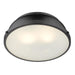 Golden - 3602-14 BLK-BLK - Two Light Flush Mount - Duncan - Matte Black