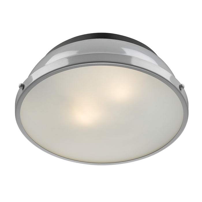 Golden - 3602-14 BLK-GY - Two Light Flush Mount - Duncan - Matte Black