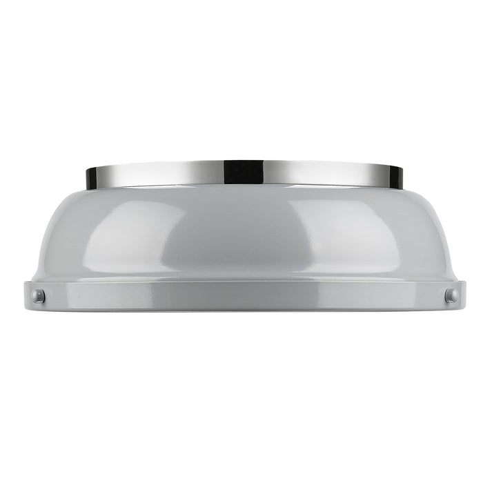 Golden - 3602-14 CH-GY - Two Light Flush Mount - Duncan - Chrome