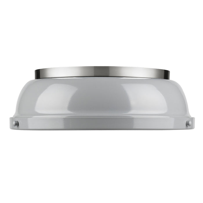 Golden - 3602-14 PW-GY - Two Light Flush Mount - Duncan - Pewter
