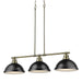 Golden - 3602-3LP AB-BLK - Three Light Linear Pendant - Duncan - Aged Brass