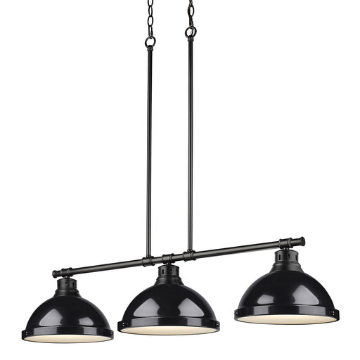 Duncan Three Light Linear Pendant Matte Black