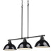 Golden - 3602-3LP BLK-BK - Three Light Linear Pendant - Duncan - Matte Black