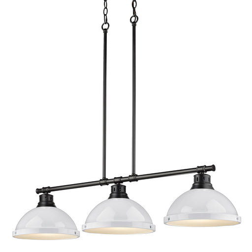 Duncan Three Light Linear Pendant Matte Black