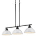Golden - 3602-3LP BLK-WH - Three Light Linear Pendant - Duncan - Matte Black