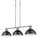Golden - 3602-3LP PW-BLK - Three Light Linear Pendant - Duncan - Pewter