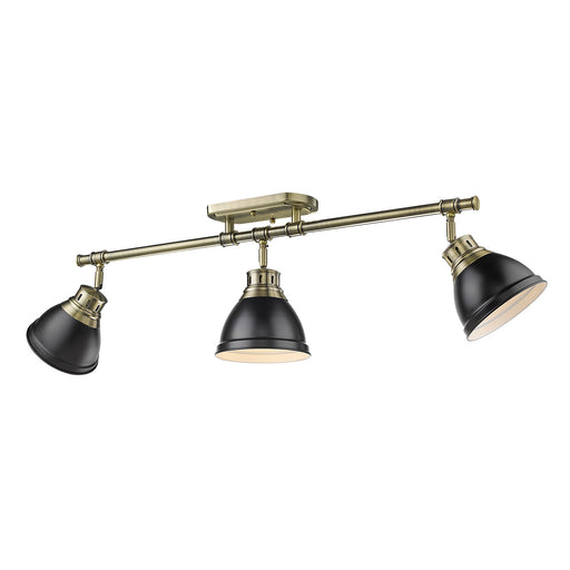 Duncan Three Light Semi-Flush Mount Aged Brass