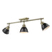 Golden - 3602-3SF AB-BLK - Three Light Semi-Flush Mount - Duncan - Aged Brass