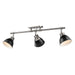 Golden - 3602-3SF PW-BLK - Three Light Semi-Flush Mount - Duncan - Pewter