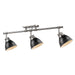 Golden - 3602-3SF PW-BLK - Three Light Semi-Flush Mount - Duncan - Pewter