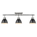 Golden - 3602-3SF PW-BLK - Three Light Semi-Flush Mount - Duncan - Pewter