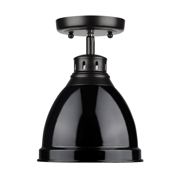 Golden - 3602-FM BLK-BK - One Light Flush Mount - Duncan - Matte Black