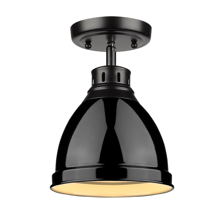 Golden - 3602-FM BLK-BK - One Light Flush Mount - Duncan - Matte Black